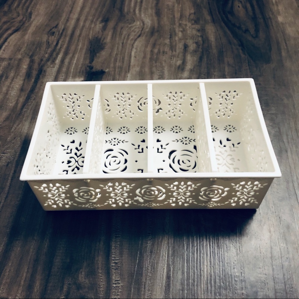 Small Pretty Princess Desk Organizer Tray flowers